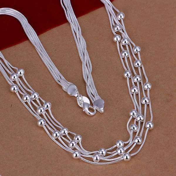 Silver Beads Choker Necklace