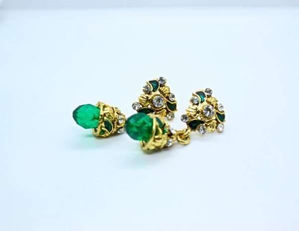 Green Beads Drop Earring
