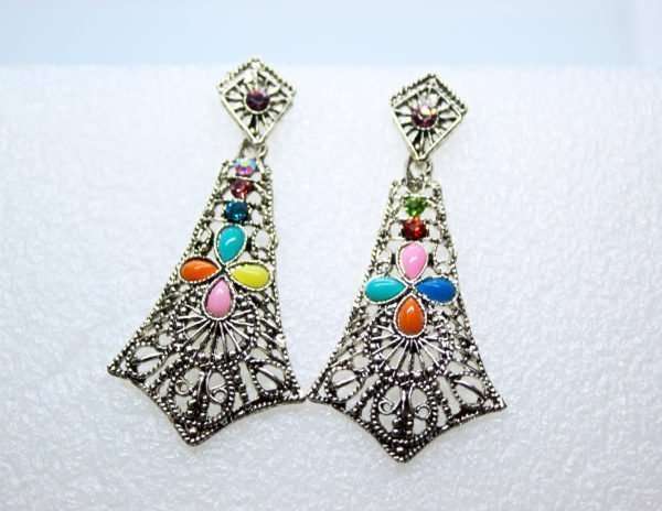 Colour Stone Drop Earring