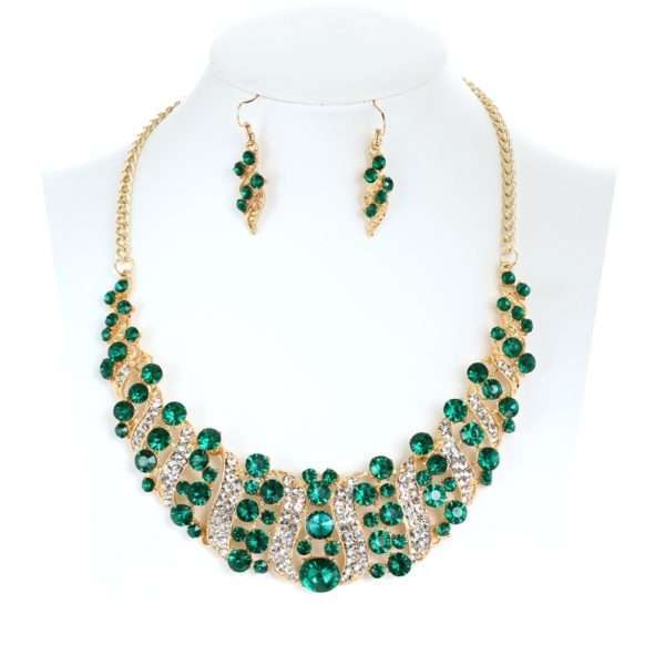 Green Necklace & Drop Earring
